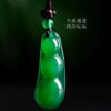 Natural icy green chalcedony, four-season bean, four-season peace and good fortune bean, unisex jade pendant, agate necklace