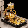 Year of the Dragon new glass automatic tea set set for home lazy people teapot kungfu tea cup office tea making artifact
