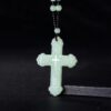 Light jade light green cross pendant Cross necklace Unisex pendant