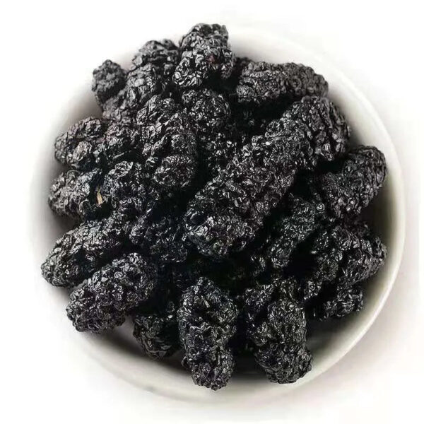 Large-grained, authentic, premium-grade dried black mulberries