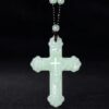 Light jade light green cross pendant Cross necklace Unisex pendant