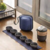Portable travel purple clay crack cup