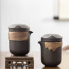 Portable travel purple clay crack cup
