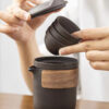 Portable travel purple clay crack cup