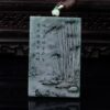 Jade Nanhai Guanyin brand double-sided Seiko video carving high-ice jade pendant, big Guanyin pendant, jade pendant.