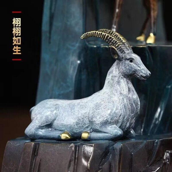 Sanyang Kaitai creative new Chinese style colored copper ornaments high-end decorations for living room entrance