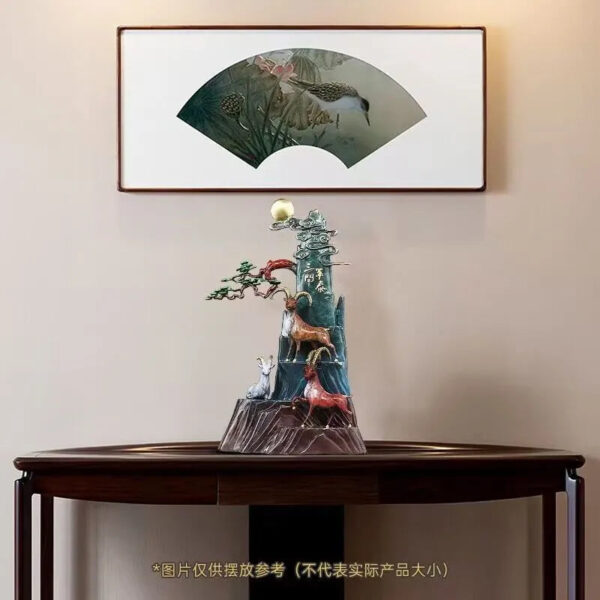 Sanyang Kaitai creative new Chinese style colored copper ornaments high-end decorations for living room entrance
