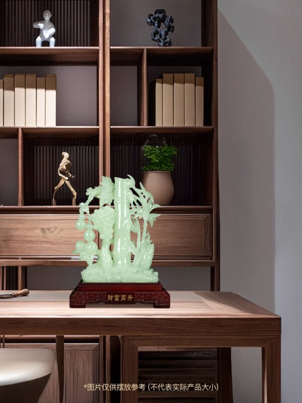 Jade wealth, high bamboo ornaments, handicrafts, living room entrance entrance office, giving customers housewarming gifts