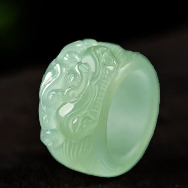 Pure natural jade pixiu jade finger ring bring in wealth and treasure jade ring men's domineering thumb jade finger ring jade ring