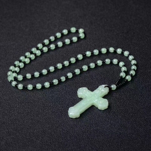 Light jade light green cross pendant Cross necklace Unisex pendant