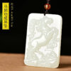 Natural white jade horse pendant, white jade zodiac horse jade pendant, wishing you wealth and success immediately, jade pendant necklace craftsmanship.