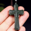 Hetian jade green jade cross pendant, unisex jade pendant, cross-shaped necklace, jade pendant, jade gift.