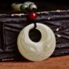 Natural white jade has fish pendants every year, sweater chains, real jade pendant, jade pendant, men's and women's necklaces, couples