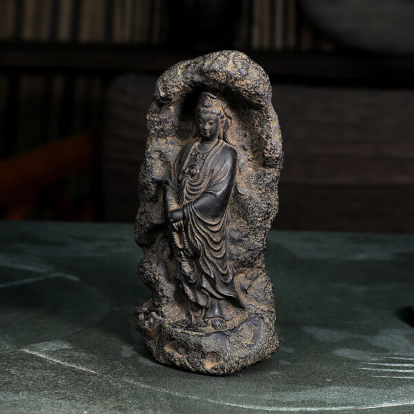 Retro handmade old Zen decorative ornaments for home living room, study, tea room - Puci Guanyin