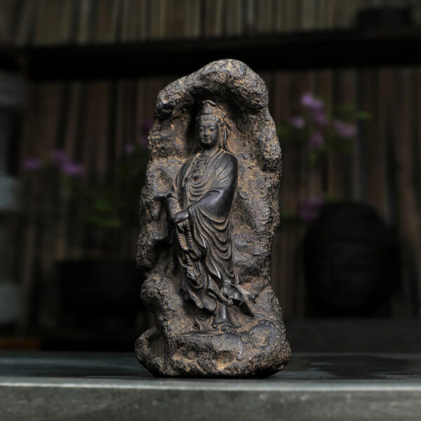 Retro handmade old Zen decorative ornaments for home living room, study, tea room - Puci Guanyin