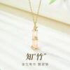 925 sterling silver bamboo necklace women's summer rose gold clavicle chain Valentine's Day gift niche trendy temperament internet celebrity