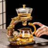 Year of the Dragon new glass automatic tea set set for home lazy people teapot kungfu tea cup office tea making artifact