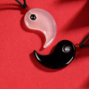 Tai Chi Yin Yang Fish Pendant Two Instruments Pisces Jade Pendant One and a Half Couple Necklace Agate Jade Peace Amulet