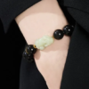 Hetian jade Pixiu silver bracelet for men, obsidian bracelet, high-end style, perfect as a 520 gift for your boyfriend.