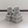 Stone carving, stone bluestone, small stone lion ornament, a pair of carving door gatekeepers, town house home courtyard feng shui stone lions