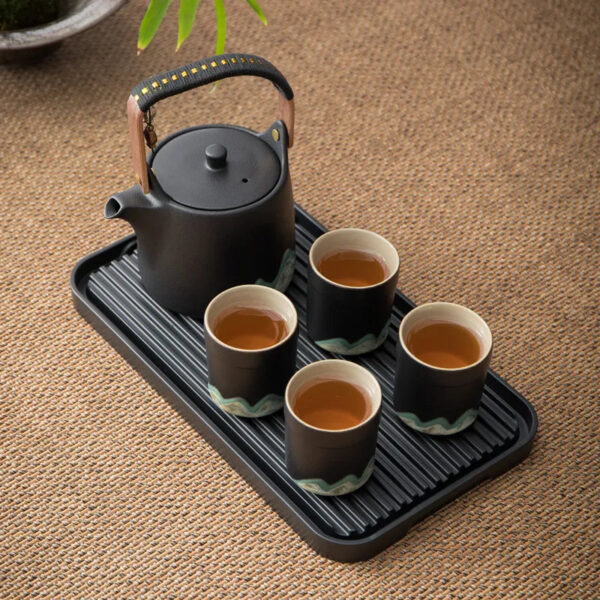 High-end hand-painted remote mountain lifting kettle large capacity household outdoor teapot set tea brewing with filter Kung Fu tea set bag