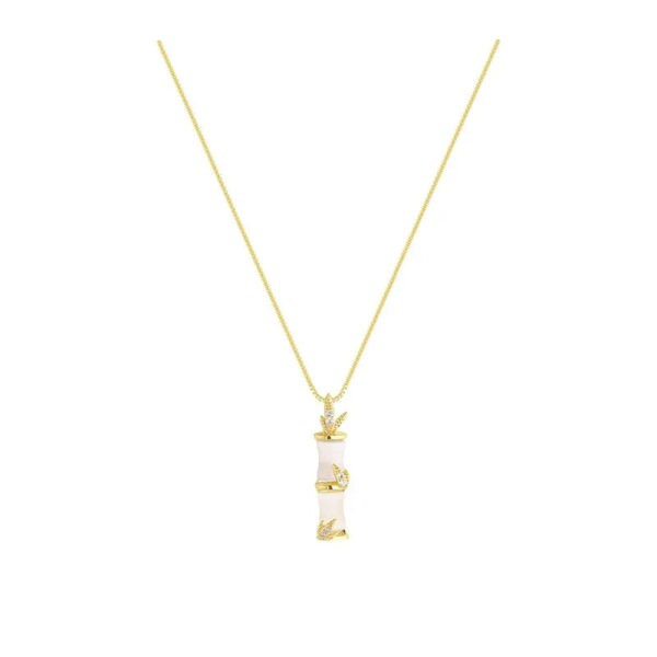 925 sterling silver bamboo necklace women's summer rose gold clavicle chain Valentine's Day gift niche trendy temperament internet celebrity