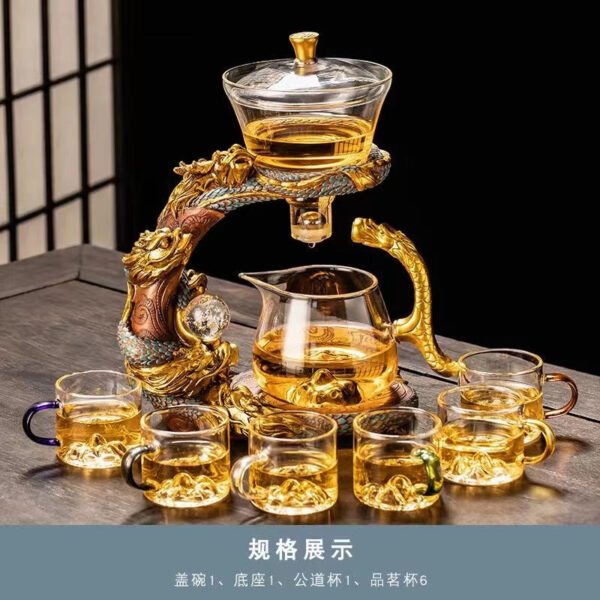 Year of the Dragon new glass automatic tea set set for home lazy people teapot kungfu tea cup office tea making artifact