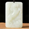 Natural white jade horse pendant, white jade zodiac horse jade pendant, wishing you wealth and success immediately, jade pendant necklace craftsmanship.