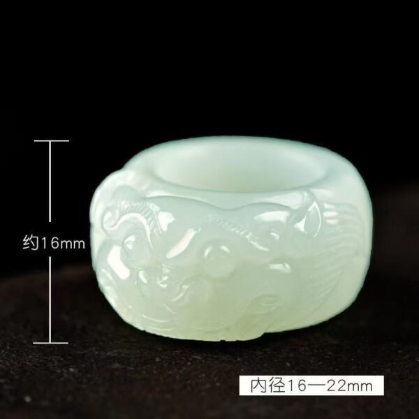 Pure natural jade pixiu jade finger ring bring in wealth and treasure jade ring men's domineering thumb jade finger ring jade ring