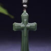 Hetian jade green jade cross pendant, unisex jade pendant, cross-shaped necklace, jade pendant, jade gift.