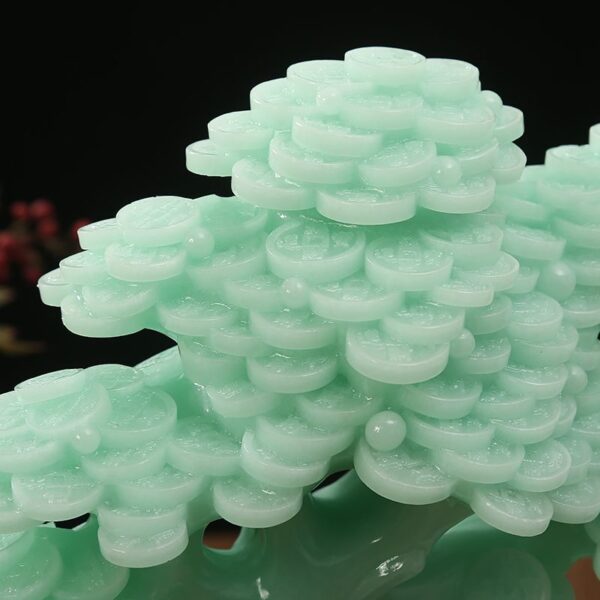 Jade Lucky Fortune Tree Golden Toad Gathering Wealth Ornament Living Room Entrance Decoration Store Cashier Front Desk Opening Gift