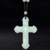 Light jade light green cross pendant Cross necklace Unisex pendant