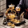 Year of the Dragon new glass automatic tea set set for home lazy people teapot kungfu tea cup office tea making artifact