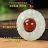 Natural Hetian jade pendant, Erlong play beads, men's and women's safety Pixiu necklace, men's jade pendant, women's jade lanyard